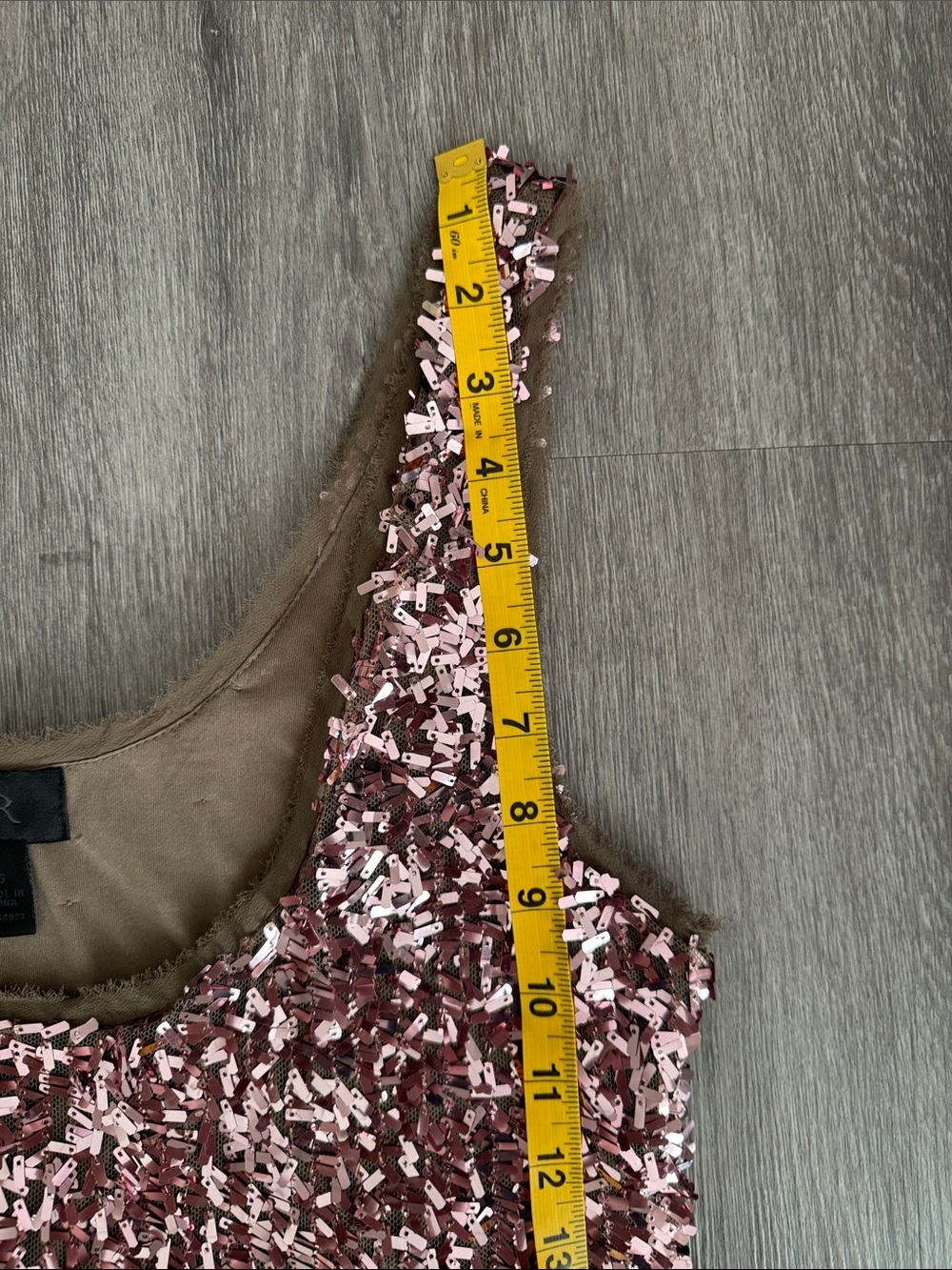 Banana Republic Pink and Olive Sequin Raw Hem Mini Dress - Picture 7 of 12